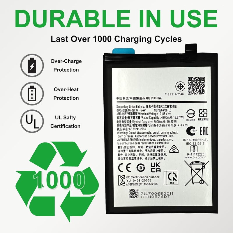 MAXSHARKS for Galaxy A04 / A04e Battery Replacement Kit, High-Capacity Li-ion Battery for WT-S-W1, with Toolkit & Manual - Image 3
